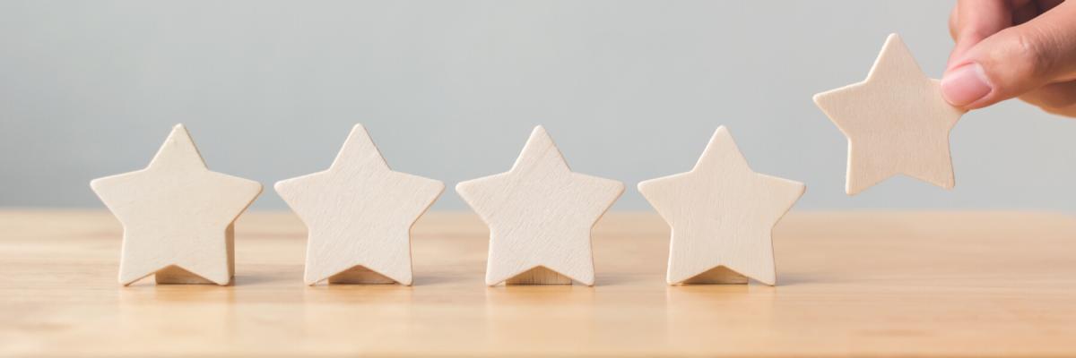 5 wooden stars